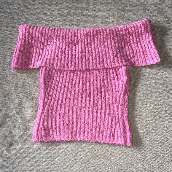 Reformation Satine Sleeveless Foldover Pink Sweater - Picture 4 of 8